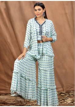 White Chinone  Designer Sharara